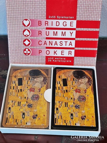 2 Decks (one pack) of unused older piatnik klimt decorated French cards