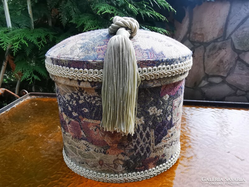 Vintage sewing box with tassels