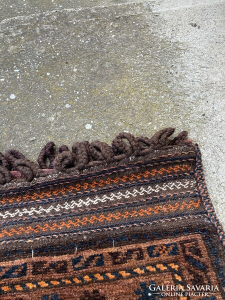 Antique hand-knotted wool camel bag 106x64 cm.
