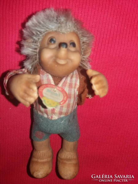 Antique steiff teddy bear the hedgehog rubber figure in good condition with factory label collectors 12 cm according to the pictures