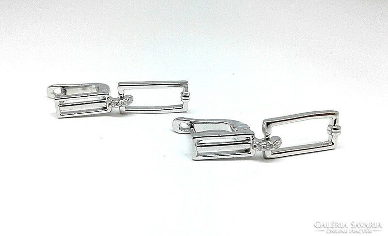 Square silver dangling earrings (zal-ag119995)