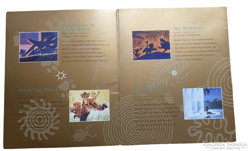 Walt Disney - AZ OROSZLÁNKIRÁLY portfólió koncepció művészeti litográfiák