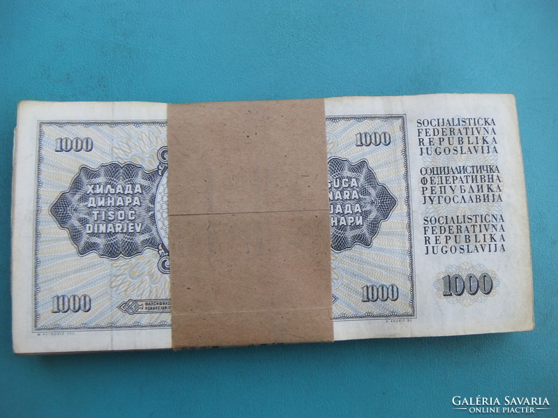 1,000 Dinars 1 bundle of 100 pieces of Yugoslavia