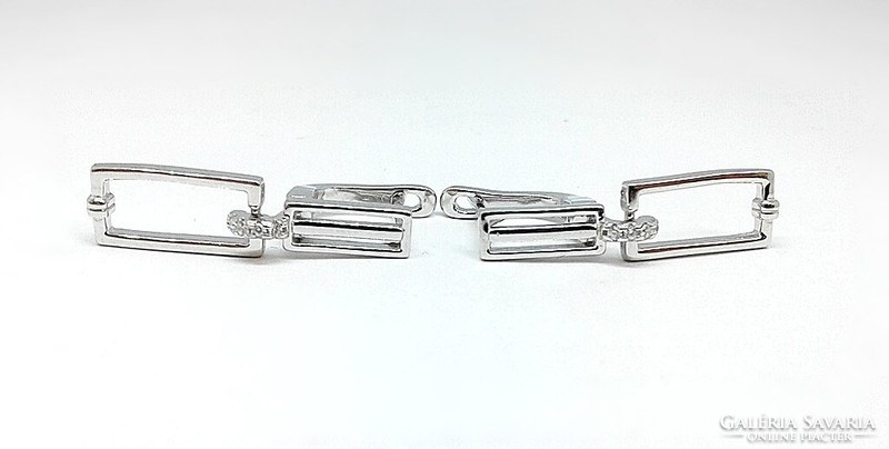 Square silver dangling earrings (zal-ag119995)