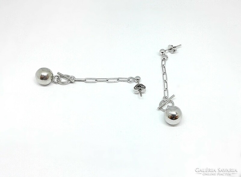Modern ezüst gömbös fülbevaló (ZAL-Ag117558)
