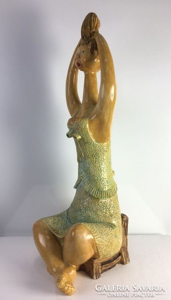 tibor Jandó: combing c. Ceramic statue - 51226
