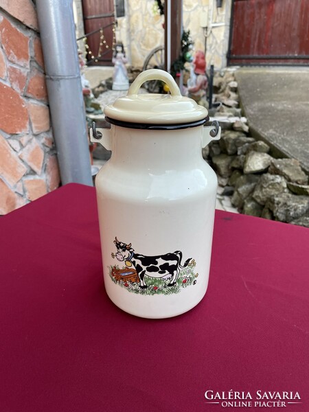 2 Liter bocis cow enamel milk jug jug nostalgia piece rustic decoration