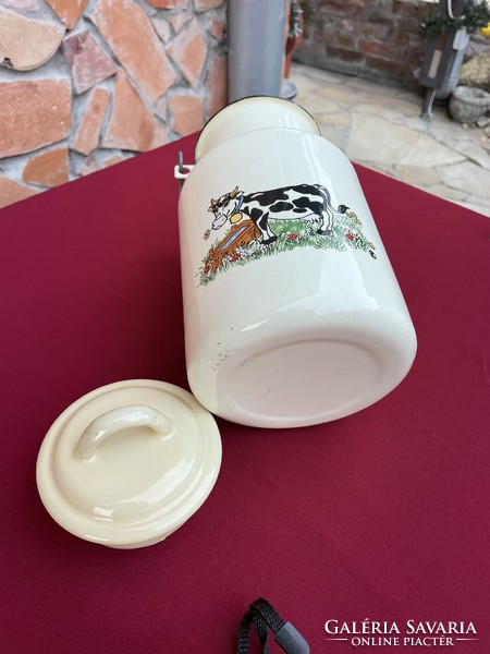 2 Liter bocis cow enamel milk jug jug nostalgia piece rustic decoration