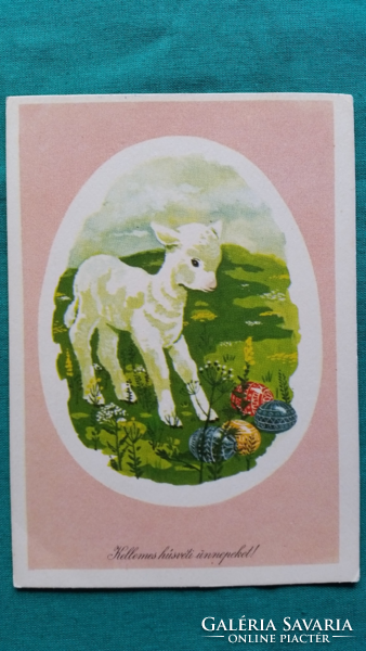 Régi grafikus  húsvéti képeslap, rajz: Mohrlüder Vilmos