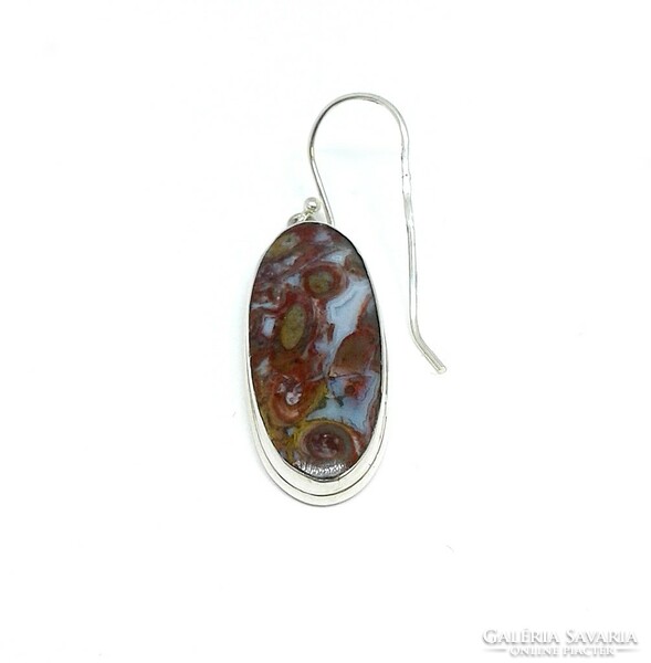 Silver dangling earrings with jasper stones (zal-ag109413)