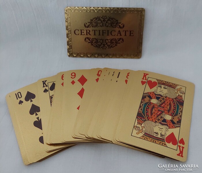 24 karátos arany bevonatú póker kártyacsomag,díszdobozban