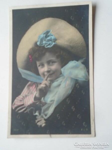 D201794 postcard little girl - 1907 k mme lemonnier Paris