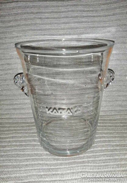 Üveg pezsgős vödör, pezsgőhűtő, jeges vödör Kaba elzett jelzéssel (A14)