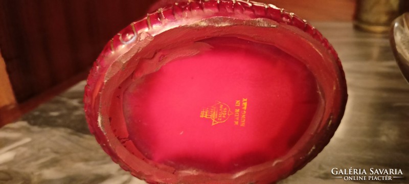 Cracked Zsolnay vase with oxblood glaze