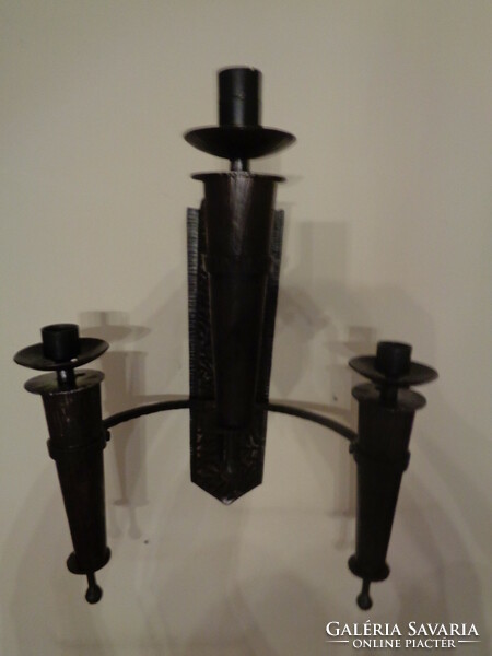 Wrought iron torch wall arm - candle holder