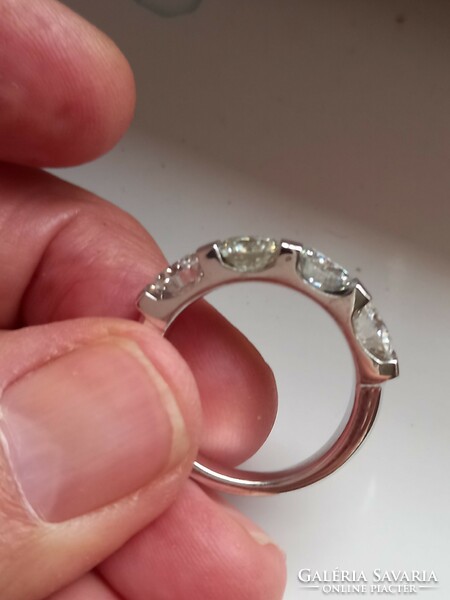 3.1Ct vvs1 h valodi 4 stone white moissanite diamond 925 sterling silver ring