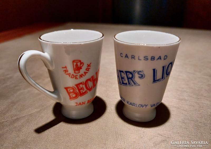 2 Becher's liqueur porcelain glasses