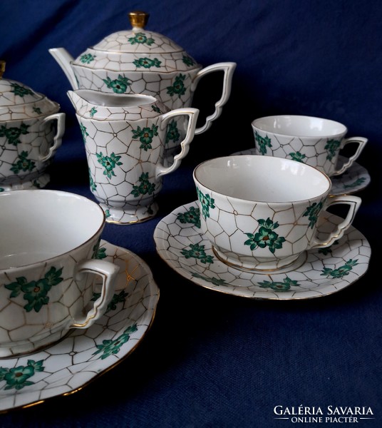 Dt/399 – 6-person Zsolnay elf-eared tea set with Orbán Gizi decoration
