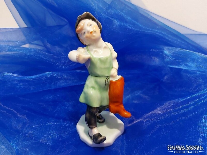 Herend porcelain, boy in boots.