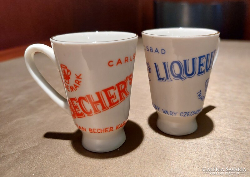 2 Becher's liqueur porcelain glasses