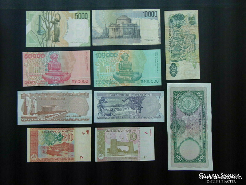 10 darab külföldi bankjegy MIX - LOT !