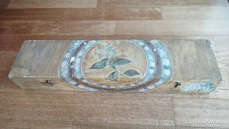 Floral long giant decorative wooden box 62x15x9cm