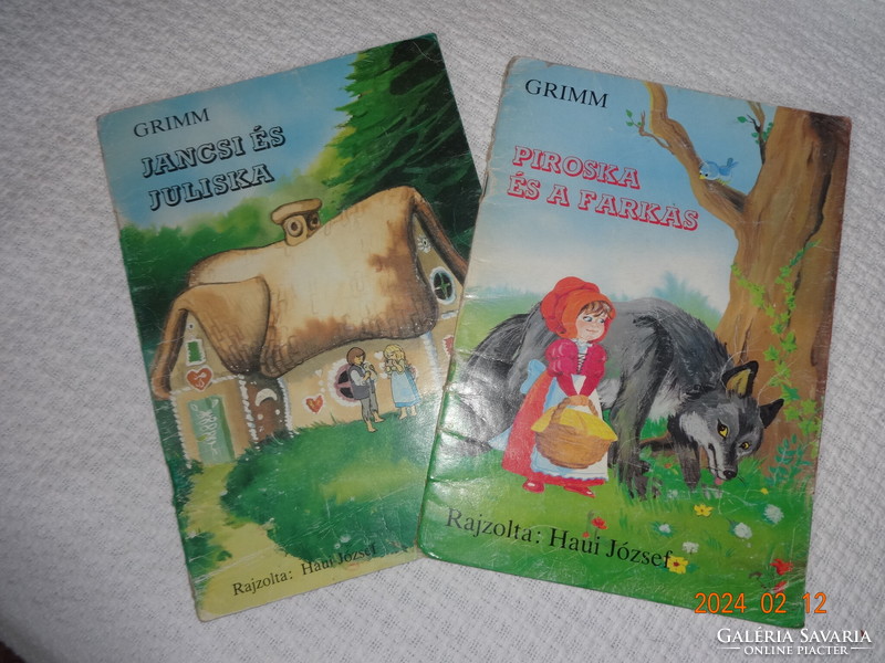 Two old Grimm storybooks together from the 80s - Piroska and the Wolf + Jancsi and Juliska