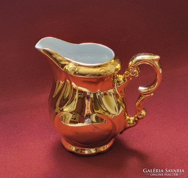Gkc bavaria german porcelain richly gilded milk cream pourer gold christmas decoration
