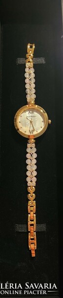 Pierre chaubert jewelry watch with genuine gemstones - new