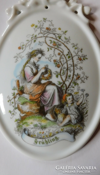 Vintage német porcelán falidísz - Tavasz