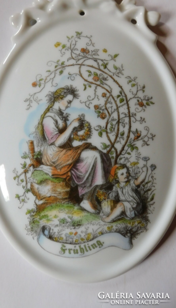 Vintage German porcelain wall decoration - spring