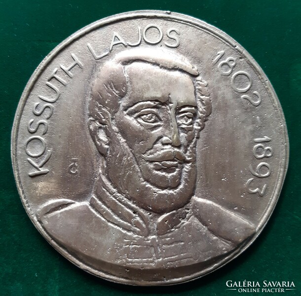 Gábor Tőrós: Lajos Kossuth, bronze plaque, relief, relief