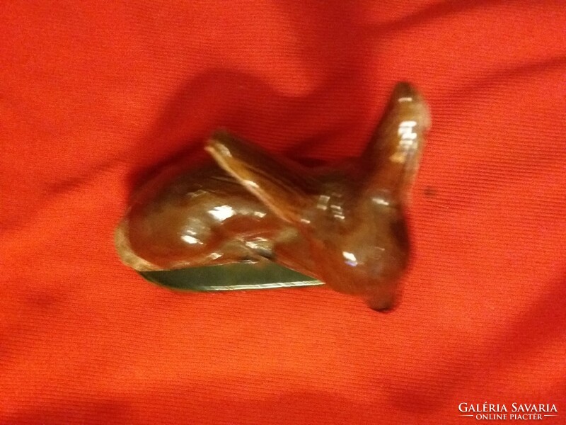 Old Hungarian ceramic reclining deer figure with souvenir shop matra inscription 14 x 16 cm according to pictures