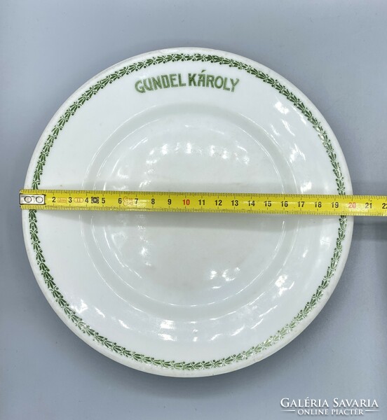 Old gundel károly hotel restaurant plate from before the war