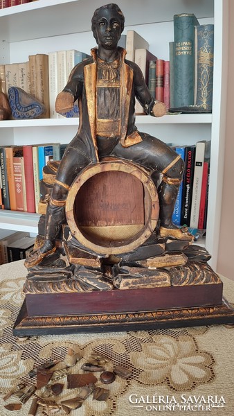 Austrian Biedermeier carved cupid clock holder figure