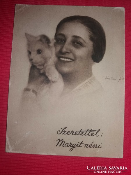 Antique photo: with love from Aunt Margit's photo workshop in Halmi, postcard size according to the pictures