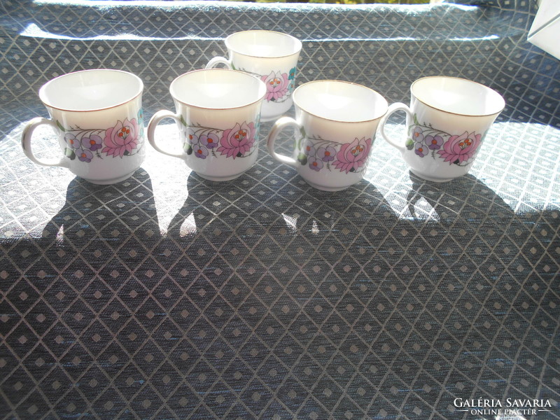 5 Kalocsa hand-painted coffee cups - the price applies to 5 pcs