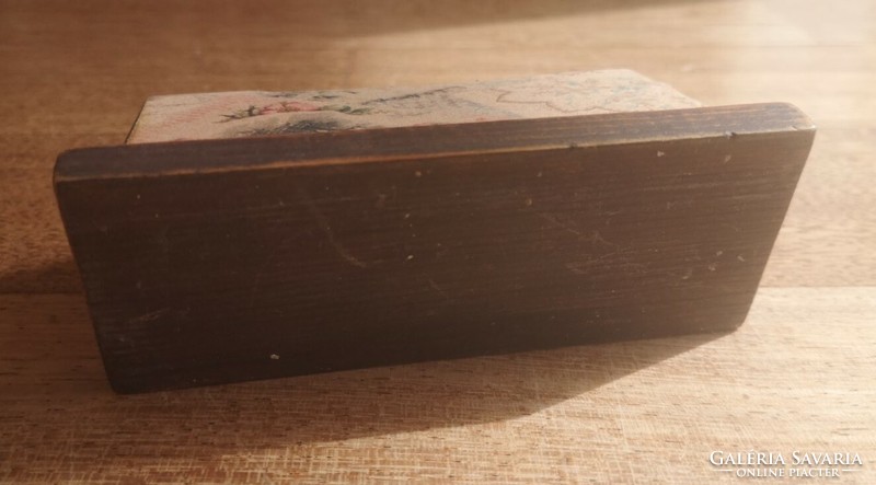 Antique wooden matchbox 11x4x6cm