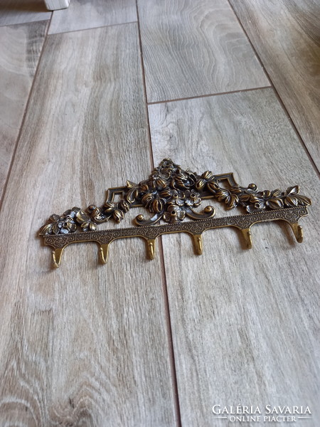 Pazar régi réz kulcstartó fogas (24x11,5x1,5 cm)