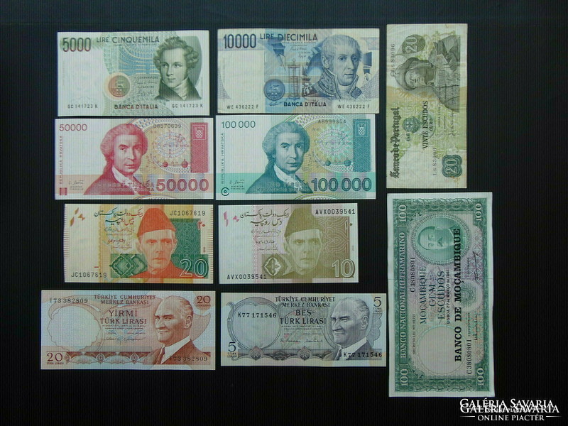 10 Pieces of foreign banknote mix - lot!