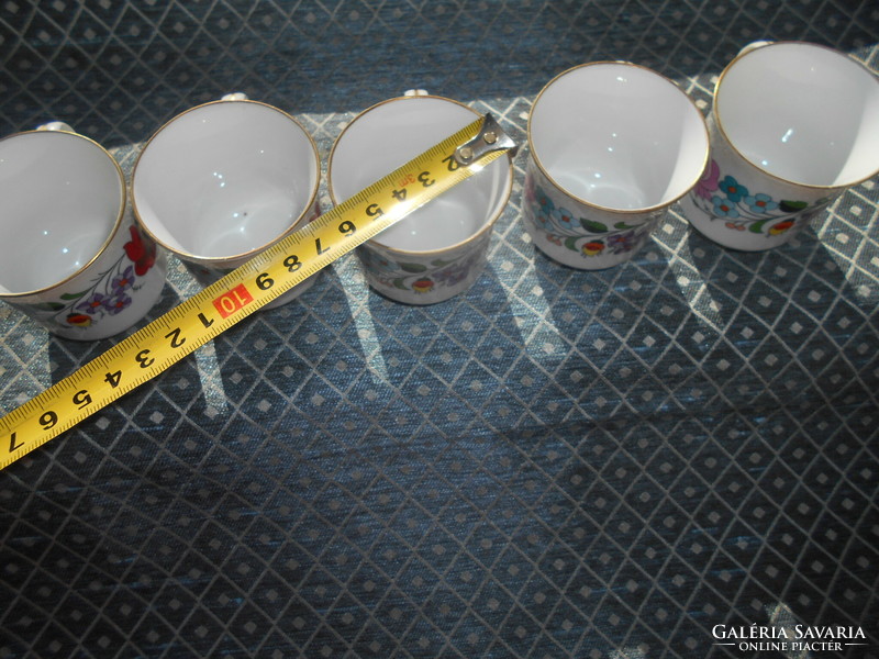 5 db Kalocsai kézzel festett kávés csésze -az ár az 5 db-ra vonatkozik