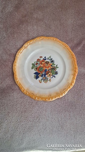 Antique Zsolnay flower pattern dessert plate. 5 Pcs.