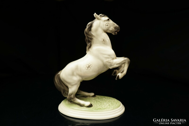 Antique Viennese ceramic porcelain horse / old Austrian statue / Austria