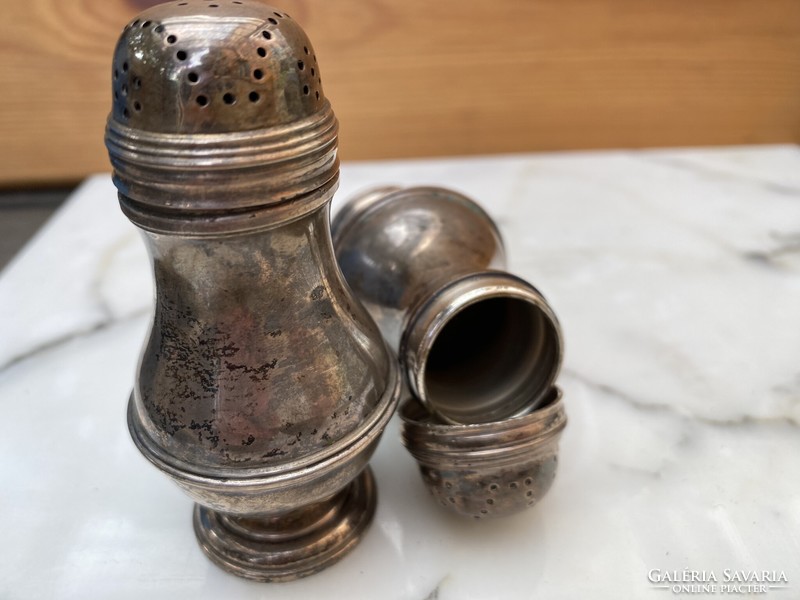 Antique silver spice holders