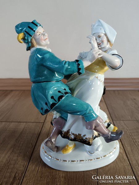 Antik Katzhütte porcelán táncoló pár