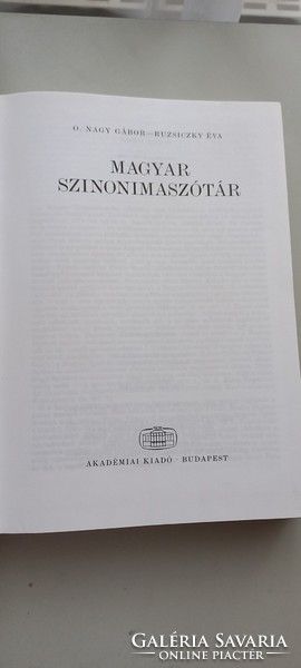 O. Nagy gábor- éva ruzsiczky Hungarian synonym dictionary