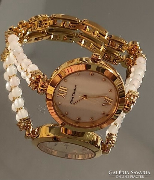 Pierre Chaubert valódi drágakövekkel díszített  ékszer óra - új