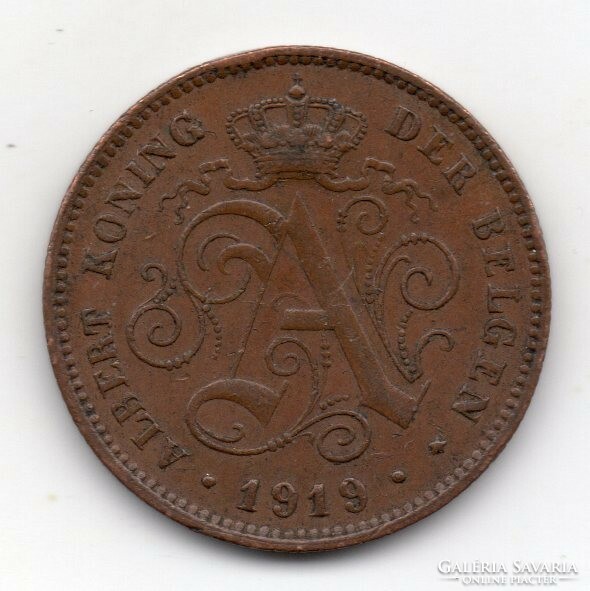 Belgium 2 belga cent, flamand, 1919, szép