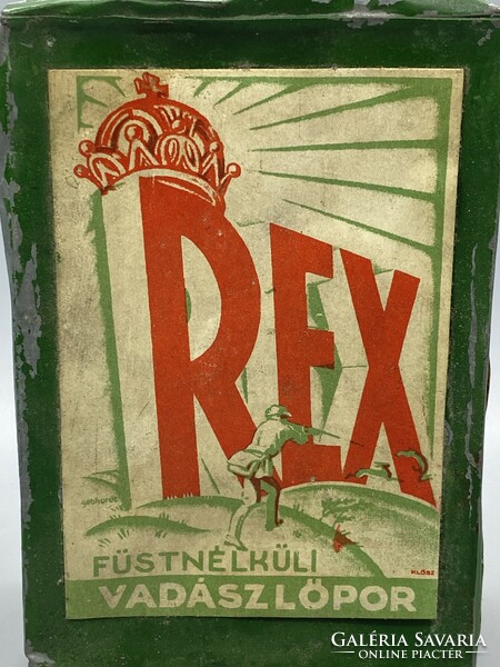 Rex smokeless hunting powder metal box 1930-1940