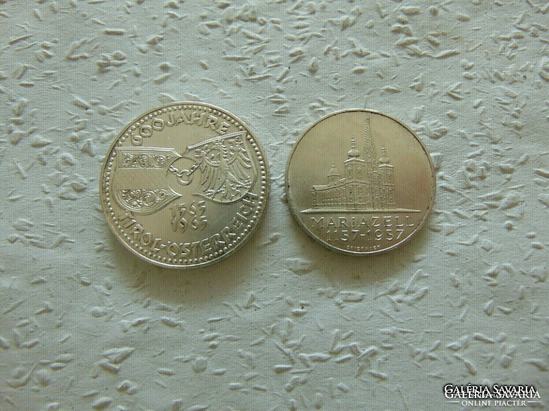 Austria silver 50 schillings 1963 - 25 schillings 1957